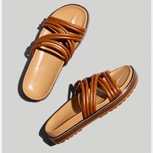 Madewell Tan Strappy Slide Sandals